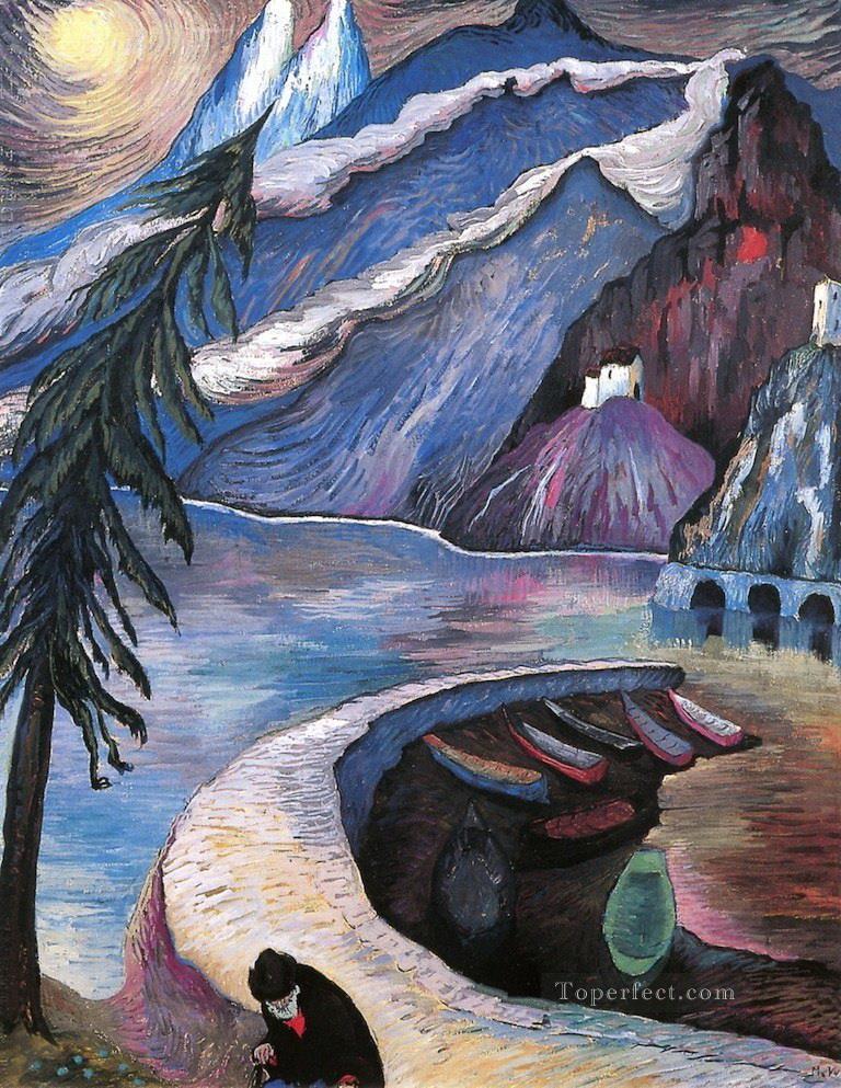 scenery mountain Marianne von Werefkin Expressionism Oil Paintings